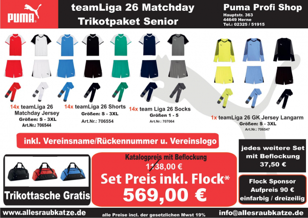 PUMA teamLiga26 Matchday Trikotsatz